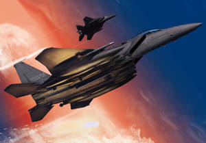 Soaring F-15e Jet Fighter Wallpaper