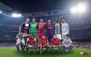 Soccer Players In Stadium Wallpaper