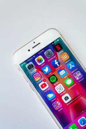 Social Media Apps On Iphone Wallpaper