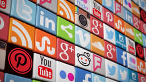 Social Media Icons Arranged In A Row Wallpaper