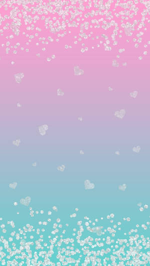 Soft Pink And Blue Hearts Wallpaper