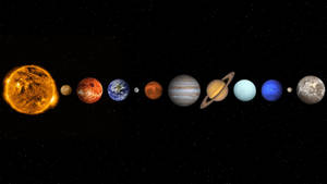 Solar System In A Row Wallpaper