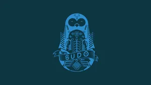 Solarized Dark Sudo Linux Logo Wallpaper