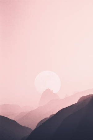 Solid Pastel Color Pink Moon Wallpaper