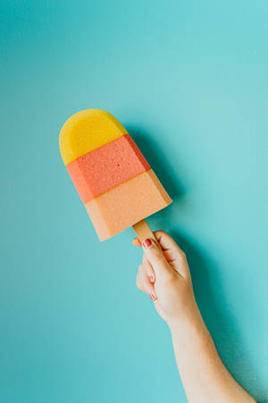 Solid Pastel Color Yellow Orange Ice Pop Wallpaper