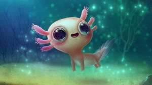Solo Axolotl As Cute Aesthetic Pc Screen Wallpaper
