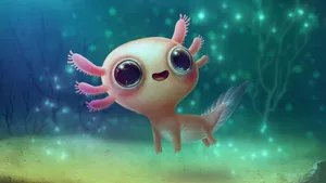 Solo Axolotl As Cute Aesthetic Pc Screen Wallpaper