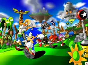 Sonic In Tropical Jungle Wallpaper