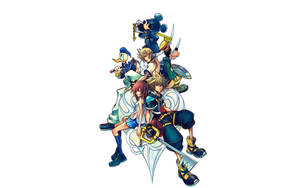 Sora And Friends Conquering Powerful Hearts In The Kingdom Hearts Universe Wallpaper