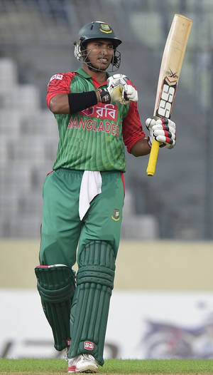 Soumya Sarkar Of Bangladesh Cricket In Action Wallpaper