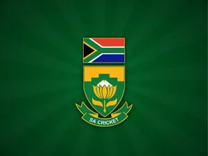 South Africa Cricket Logo In Green Wallpaper