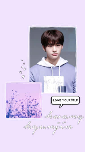 South Korean Rapper Hyunjin Lilac Aesthetic Wallpaper