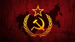 Soviet Union Flag On Russian Map Wallpaper