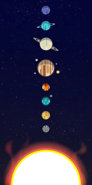 Space Aesthetic Lined-up Planets Wallpaper