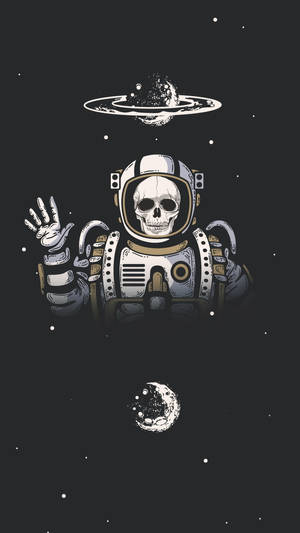 Space Astronaut Skeleton Wallpaper