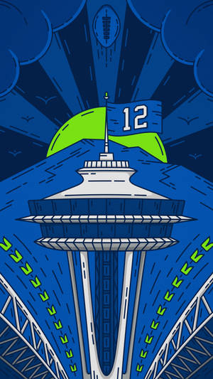 Space Needle Digital Art Seattle Iphone Wallpaper