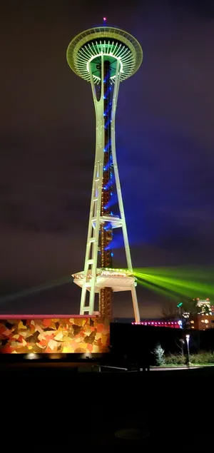 Space Needle Green Lights Wallpaper