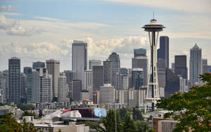 Space Needle Modern Skyline Seattle Wallpaper