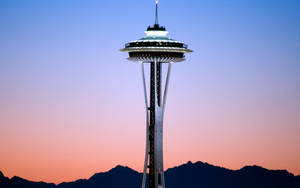 Space Needle Pink Blue Sky Wallpaper