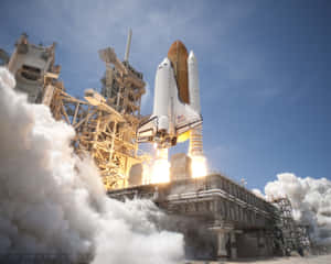 Space Shuttle Faded Blue Sky Wallpaper