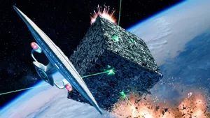 Space Star Trek Battle Wallpaper
