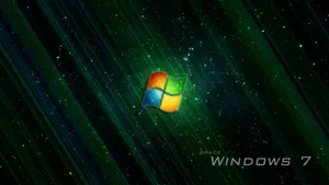 Space-themed Dark Windows With Logo Wallpaper