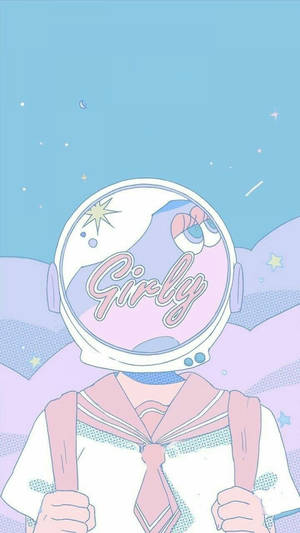 Space-themed Pretty Aesthetic Wallpaper