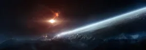 Spaceship Flying Over A Mountain Ultra Hd Dual Monitor - Wallpaper Wallpaper