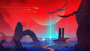 Spaceship Vector Art Wallpaper