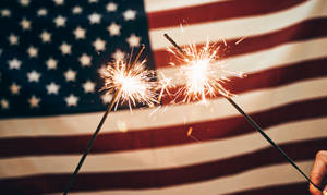 Sparkler Close-up Usa Flag Iphone Wallpaper