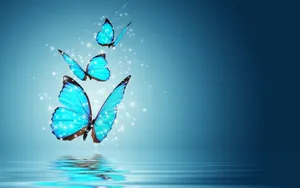 Sparkling Blue Butterfly Wallpaper