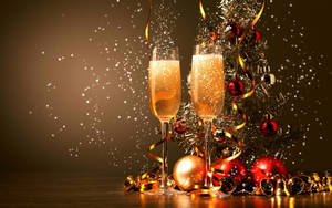 Sparkling Champagne Drink New Year Wallpaper