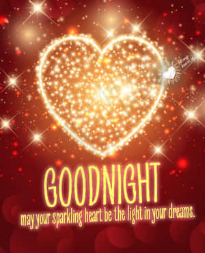 Sparkling Heart Goodnight Wish Wallpaper