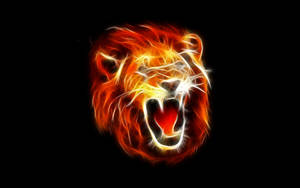 Sparkling Roaring Cool Lion Head Wallpaper