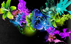Sparkly Color Flower Wallpaper