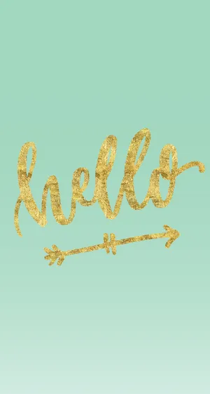 Sparkly Hello Mint Green Iphone Wallpaper