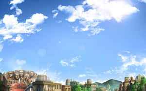 Spectacular Sunset At Hidden Leaf Village Wallpaper