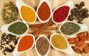 Spices On Porcelain Forming A Star Wallpaper