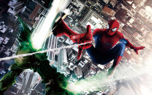 Spider-man Swings Into Action Wallpaper