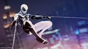 Spider Man White Web Coming Out Wallpaper