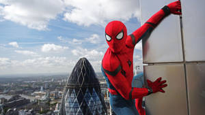 Spiderman And Gherkin Tower Wallpaper