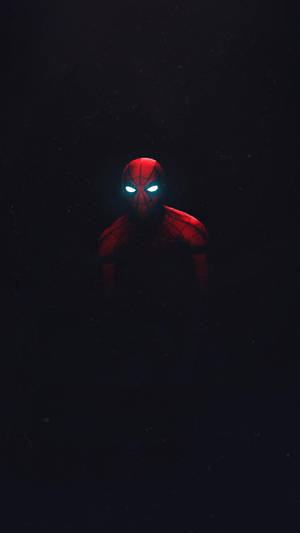 Spiderman Glowing Eyes 2k Amoled Wallpaper