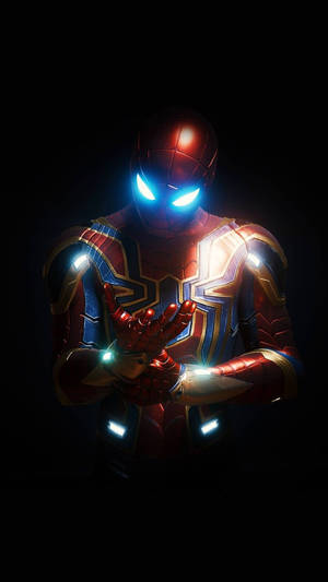 Spiderman In Metal Suit Wallpaper