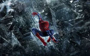 Spiderman Smashing Through A Window Wallpaper