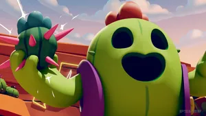 Spike From Brawl Stars Wallpaper