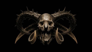 Spiky Devil Skeleton Head Wallpaper