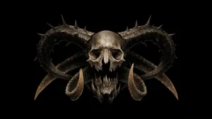 Spiky Devil Skeleton Head Wallpaper