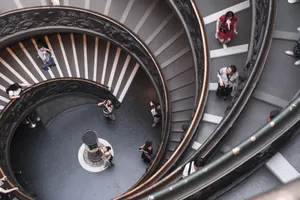 Spiral Staircase In Museum Wallpaper