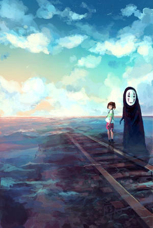 Spirited Away Chihiro And No Face Wallpaper