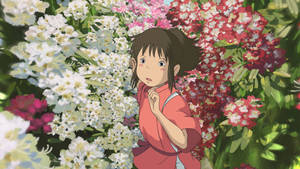 Spirited Away Chihiro In Garden Wallpaper